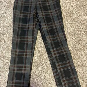 Christian Siriano Plaid Pants - Black and Brown